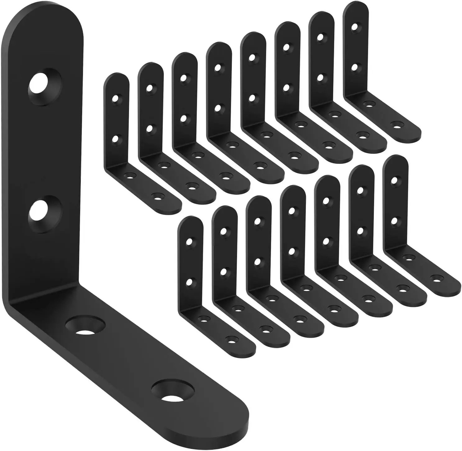 Black Steel Shelf Brackets 3x3 Inch 16 Pack Heavy Duty Corner Brace for Shelves with Screws
Black Steel Shelf Brackets 3x3 Inch 16 Pack Heavy Duty Corner Brace for Shelves with Screws