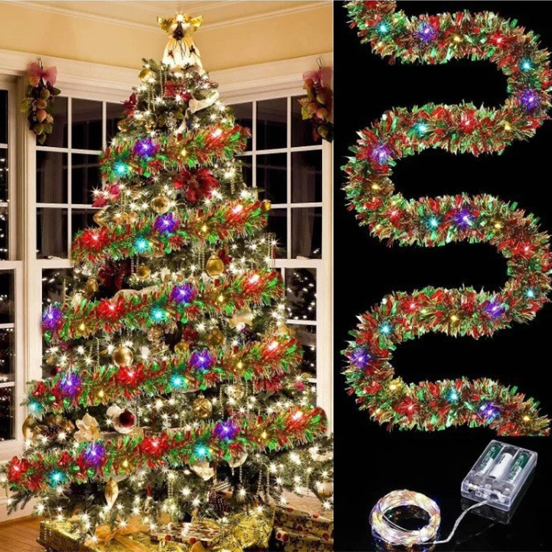 1pcs 5M Christmas Tinsel Garland With LED Lights Indoor Christmas Tree Decoration Home Room Decoration Christmas Party Supplies
1pcs 5M Christmas Tinsel Garland With LED Lights Indoor Christmas Tree Decoration Home Room Decoration Christmas Party Supplies