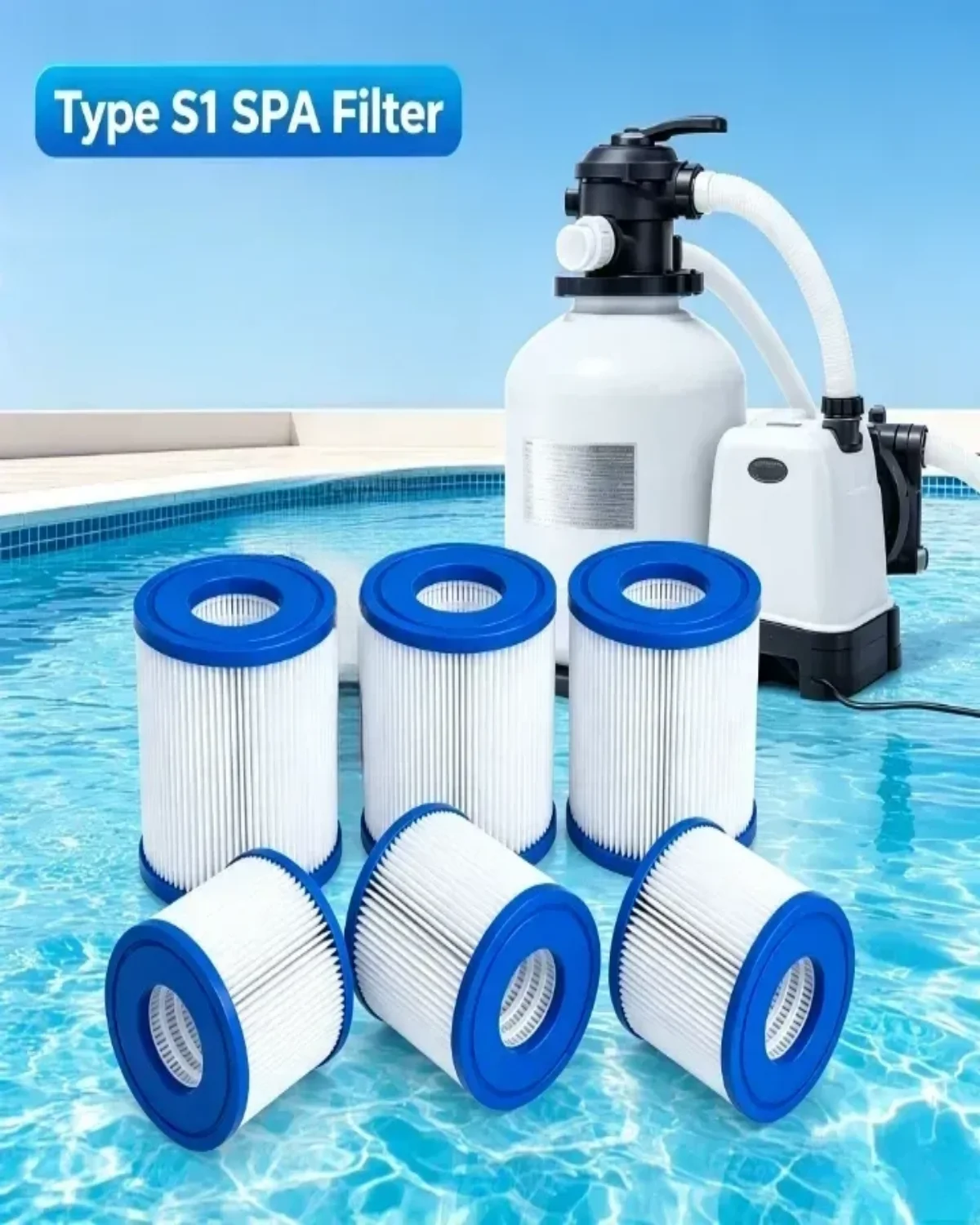Type S1 Spa & Hot Tub Filter Replacement 6 Pack Compatible Model 28429E 28403E 28407E 28443E 28453E 11692 SB-h10 JPC01
Type S1 Spa & Hot Tub Filter Replacement 6 Pack Compatible Model 28429E 28403E 28407E 28443E 28453E 11692 SB-h10 JPC01