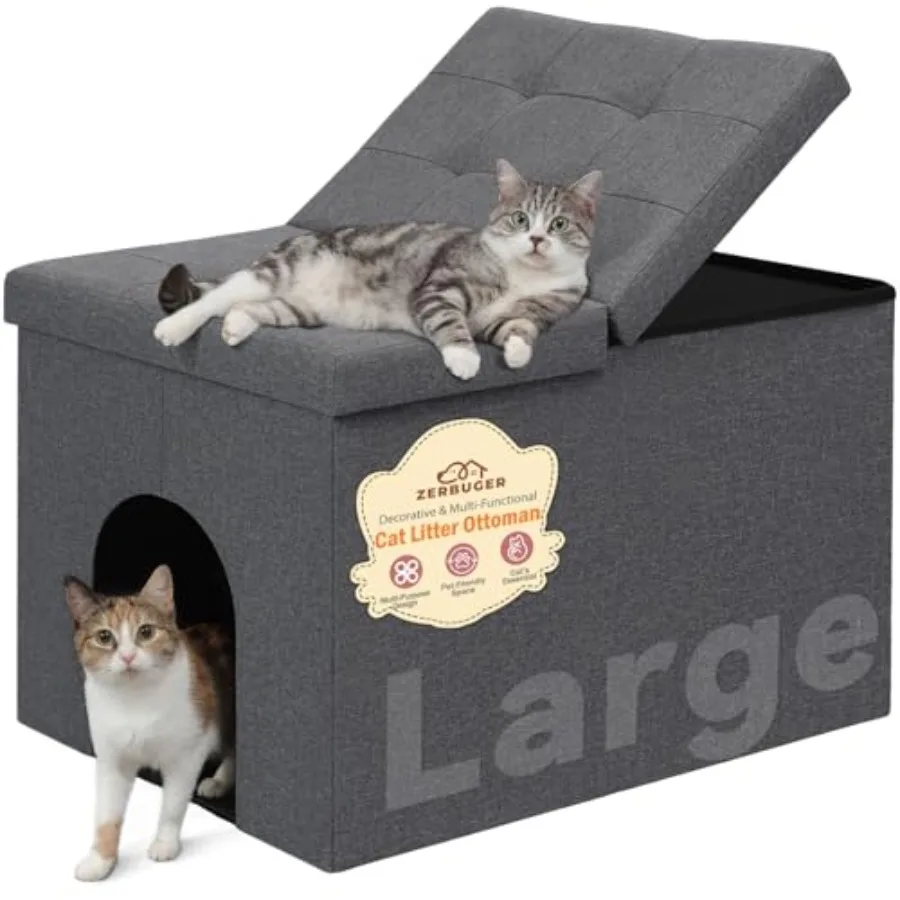 Cat Litter Box Enclosure Furniture for Odor Control Hidden Cabinet Cat Litter Box Furniture Ottoman with Flip-Up Lid Cats Litte
Cat Litter Box Enclosure Furniture for Odor Control Hidden Cabinet Cat Litter Box Furniture Ottoman with Flip-Up Lid Cats Litte
