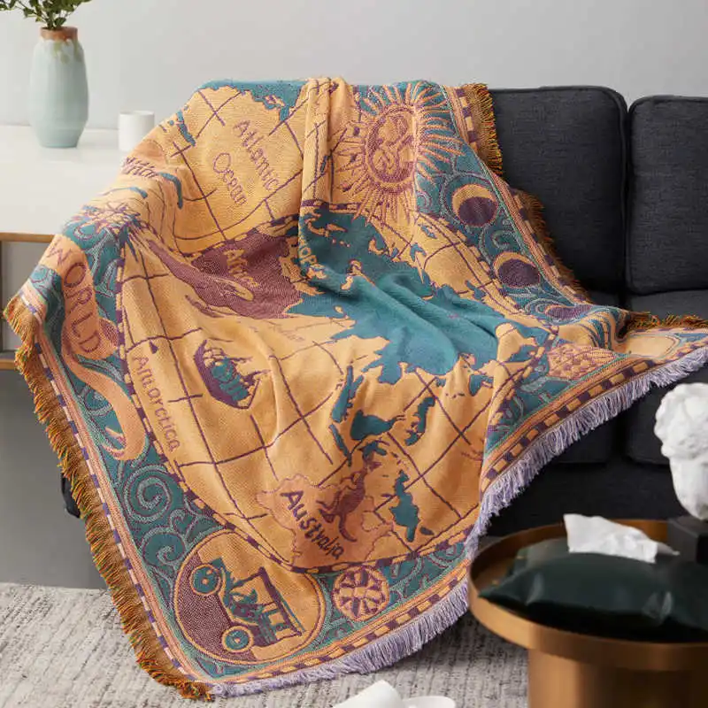 Knitted Throw Blanket Sofa Throws 130x180cm Cotton Fabric Around World Design Warm Quilt Bed Cover Floor Carpet Home Decoration
Knitted Throw Blanket Sofa Throws 130x180cm Cotton Fabric Around World Design Warm Quilt Bed Cover Floor Carpet Home Decoration