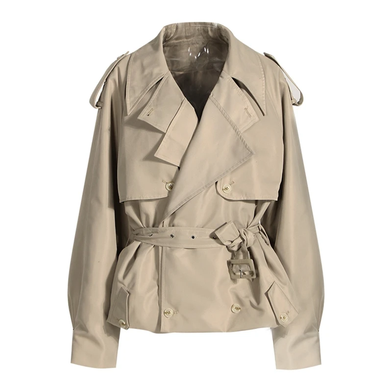 French Jacket Spring Simple Handsome Sense Loose Large Silhouette Double Breasted Short Strap Waist Trench Coat Tide coat women
French Jacket Spring Simple Handsome Sense Loose Large Silhouette Double Breasted Short Strap Waist Trench Coat Tide coat women