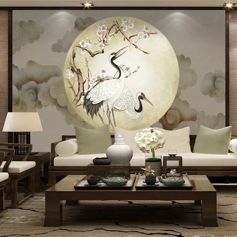 Custom Mural Wallpaper Chinese Style Retro 3D Crane Pattern Living Room TV Study Room Background Wall Mural Papel De Parede 3D
Custom Mural Wallpaper Chinese Style Retro 3D Crane Pattern Living Room TV Study Room Background Wall Mural Papel De Parede 3D