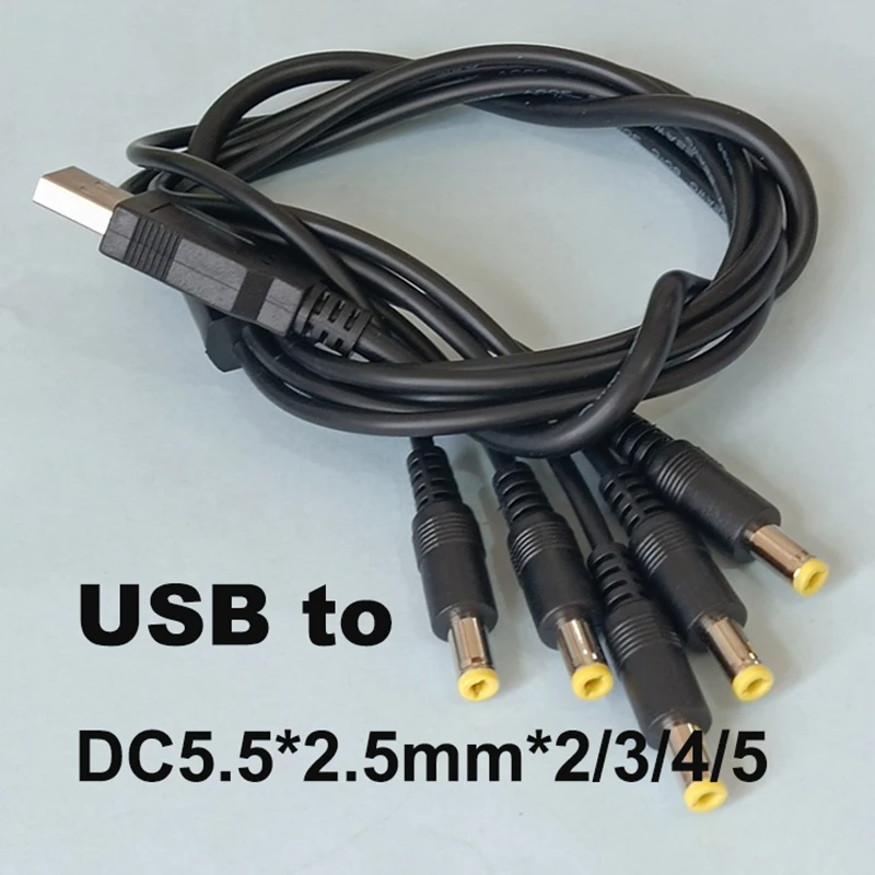 1PCS USB To DC5.5x2.5mm Power Jack Cable to 2 3 4 5 Male Plug Splitter Adapter Connector For Security CCTV Camera and LED Strip
1PCS USB To DC5.5x2.5mm Power Jack Cable to 2 3 4 5 Male Plug Splitter Adapter Connector For Security CCTV Camera and LED Strip