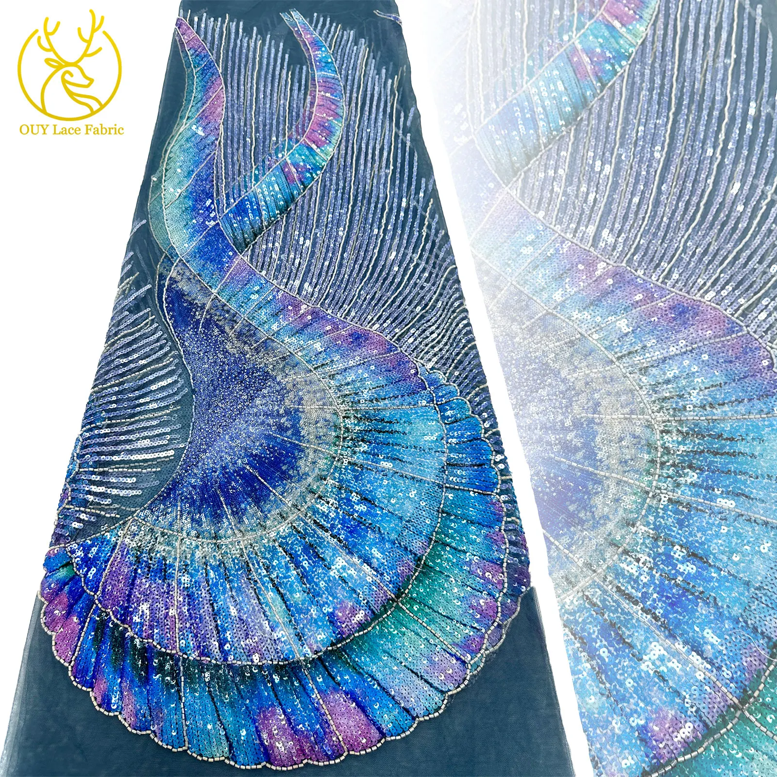 Colorful Gradient Latest Design Mesh Sequin Lace Fabric 3D Embroidery 2025 High Quality French Beaded Lace Party Dress Sewing
Colorful Gradient Latest Design Mesh Sequin Lace Fabric 3D Embroidery 2025 High Quality French Beaded Lace Party Dress Sewing
