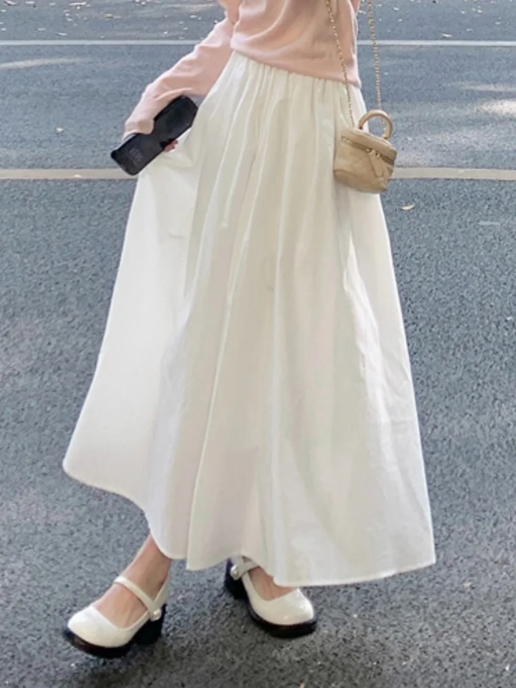Gentle Sweet White High Waist Midi Skirt A-Line Umbrella Skirt Women's Autumn Slimming Midi Length French Sle Ci Commute
Gentle Sweet White High Waist Midi Skirt A-Line Umbrella Skirt Women's Autumn Slimming Midi Length French Sle Ci Commute