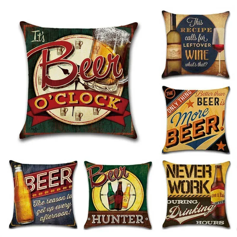 Beer Wine Retro Style Pillow Case Cover Creative Retro Beer Printing Decorative Pillowcases Pillow Case Cover kussensloop
Beer Wine Retro Style Pillow Case Cover Creative Retro Beer Printing Decorative Pillowcases Pillow Case Cover kussensloop