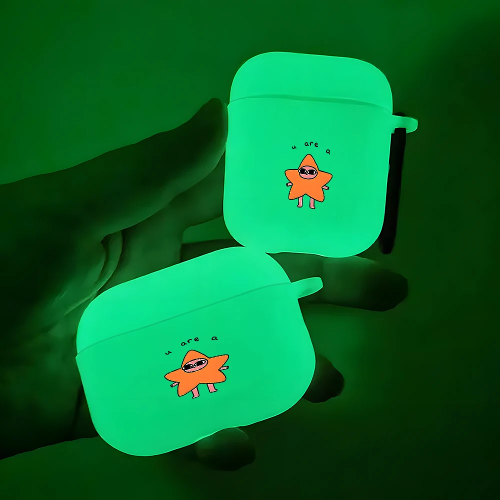Cartoon Star Night Light Luminous Silicone Earbuds Case for AirPods 1/2/3/4 Earphone Case For AirPods Pro2/Pro3/Pro Soft Cover
Cartoon Star Night Light Luminous Silicone Earbuds Case for AirPods 1/2/3/4 Earphone Case For AirPods Pro2/Pro3/Pro Soft Cover