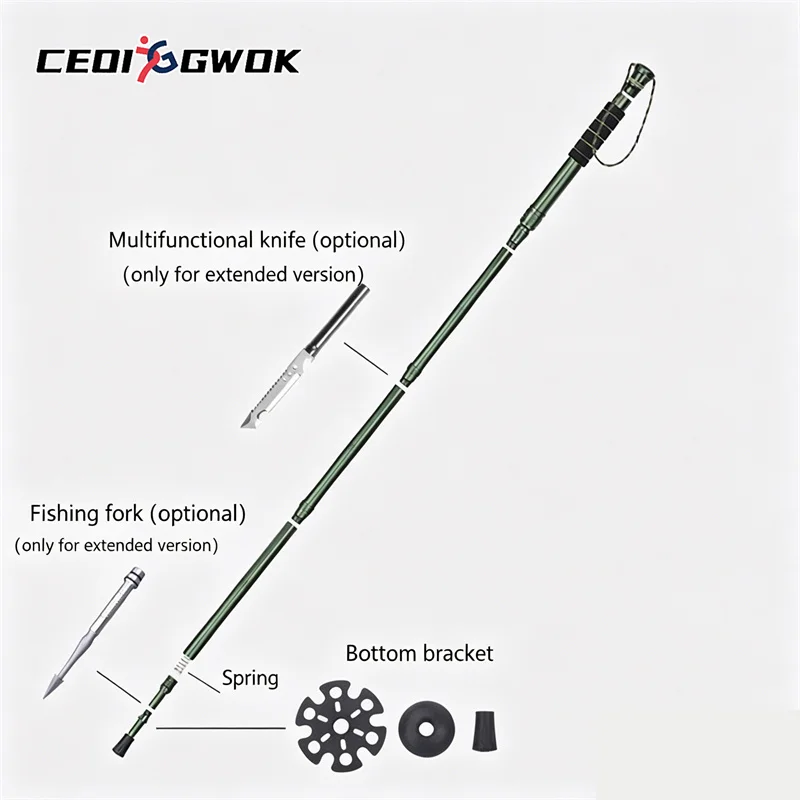 CEOI GWOK Outdoor Hiking Trekking Multifunctional Lightweight New Retractable Collapsible Aluminum Walking Stick Hiking Stick
CEOI GWOK Outdoor Hiking Trekking Multifunctional Lightweight New Retractable Collapsible Aluminum Walking Stick Hiking Stick