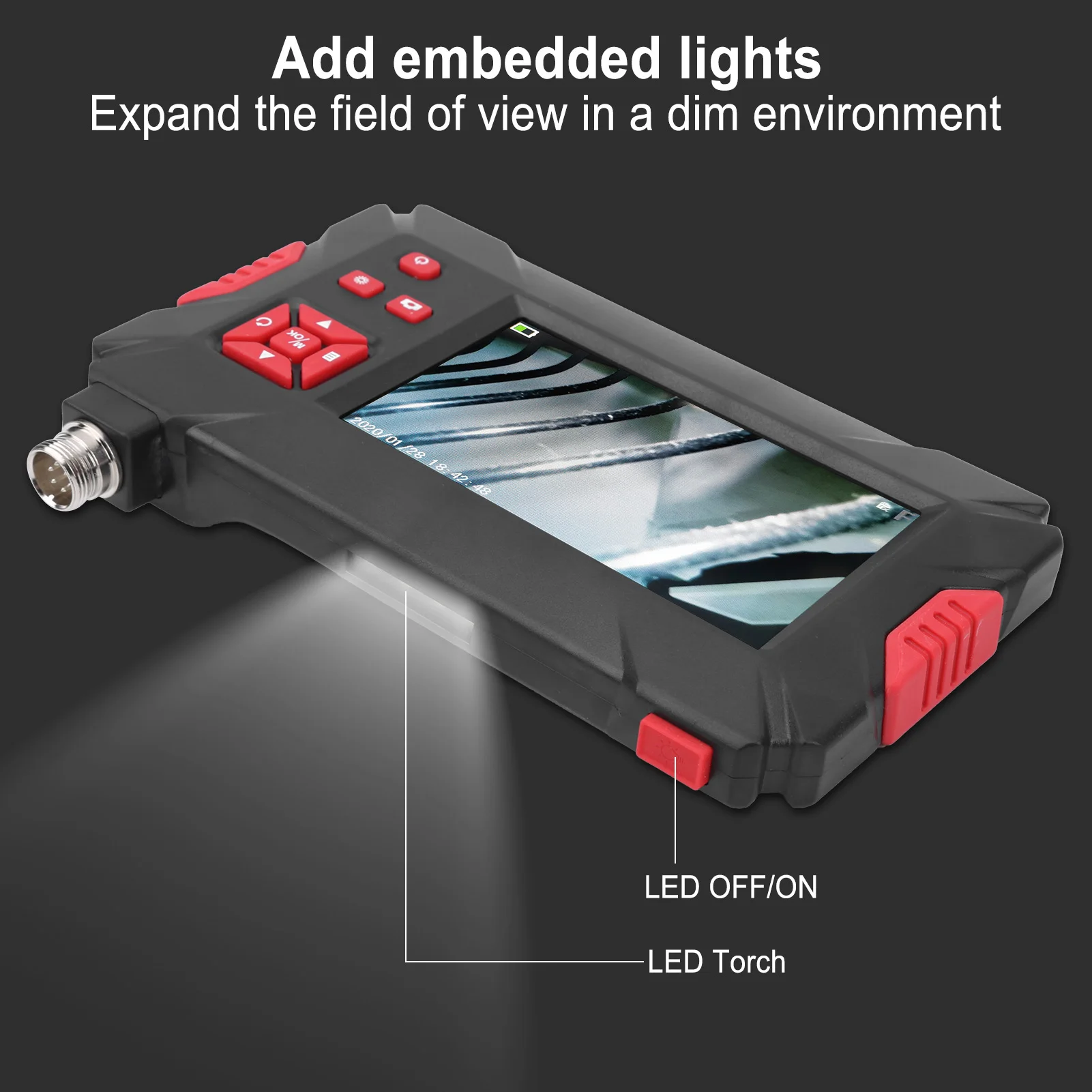8mm Dual Lens Industrial Endoscope with 4.3in 1080P LCD Display 9 Lights for Pipeline Inspection Endoscope Industrial Endoscope 
8mm Dual Lens Industrial Endoscope with 4.3in 1080P LCD Display 9 Lights for Pipeline Inspection Endoscope Industrial Endoscope