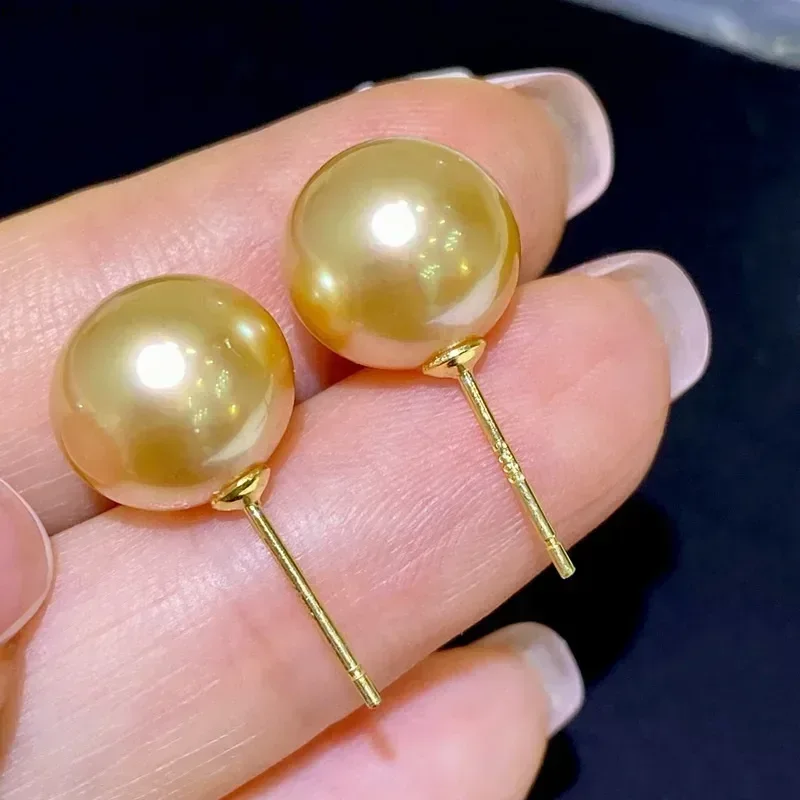 Genuine Natural 12-13mm Golden Round Pearl Earrings, Pair, Wedding Gift Jewelry
Genuine Natural 12-13mm Golden Round Pearl Earrings, Pair, Wedding Gift Jewelry