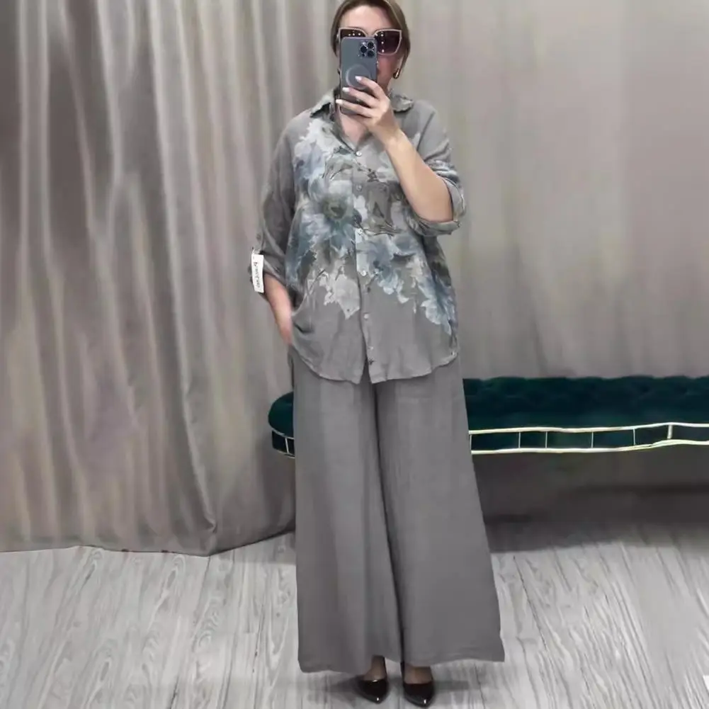 Women Lapel Shirt Trousers Set Casual Two-piece Suit Floral Print Women's Shirt Pants Set with Turn-down Collar Long for Stylish
Women Lapel Shirt Trousers Set Casual Two-piece Suit Floral Print Women's Shirt Pants Set with Turn-down Collar Long for Stylish