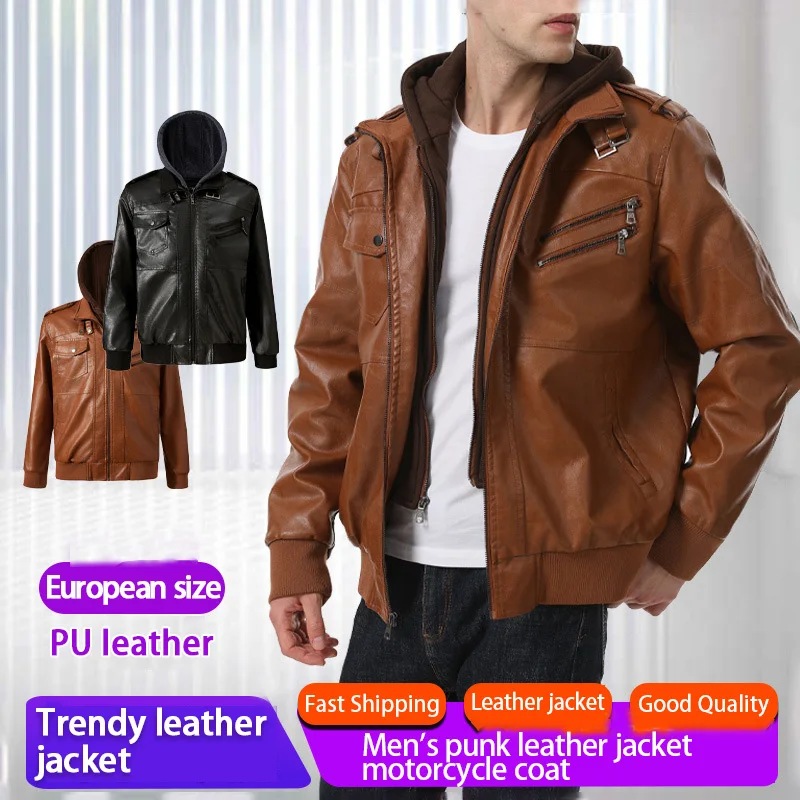 Hooded Real Leather Jacket Men Winter Motorcycle PU Leather Windproof Coat Thick Cotton Padded Multi-pocket Men's Casual Jacket
Hooded Real Leather Jacket Men Winter Motorcycle PU Leather Windproof Coat Thick Cotton Padded Multi-pocket Men's Casual Jacket