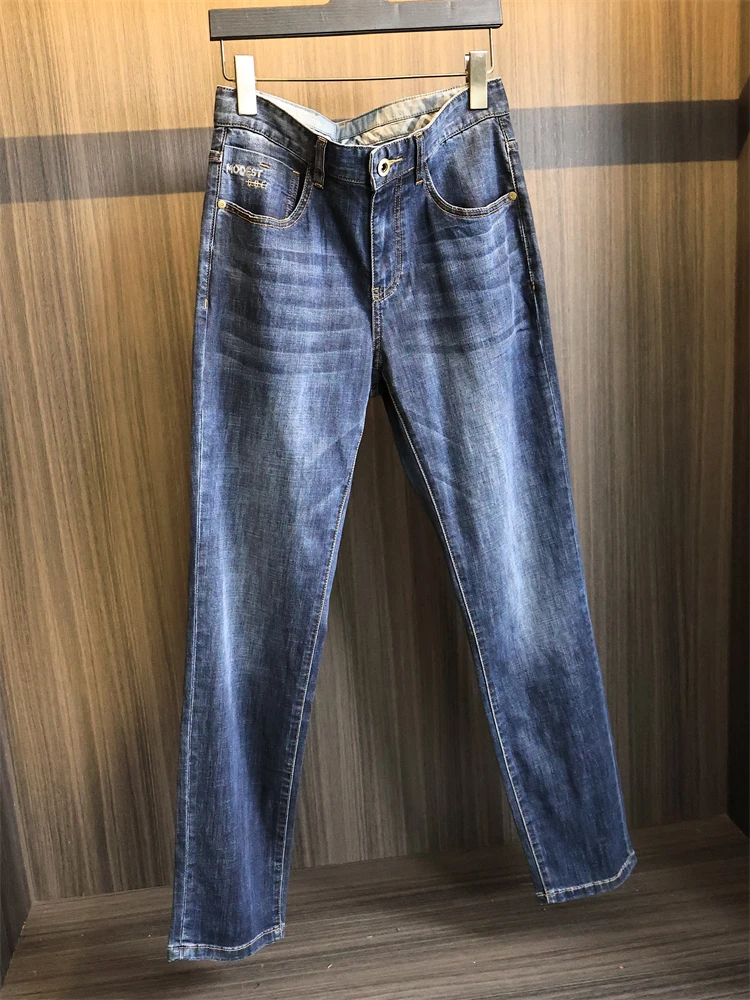 Faionable Men's Distred Waed Straight Leg Casual Jeans Elastic Spring Summer Cotton Stretch Denim mid Waist Long Trousers
Faionable Men's Distred Waed Straight Leg Casual Jeans Elastic Spring Summer Cotton Stretch Denim mid Waist Long Trousers