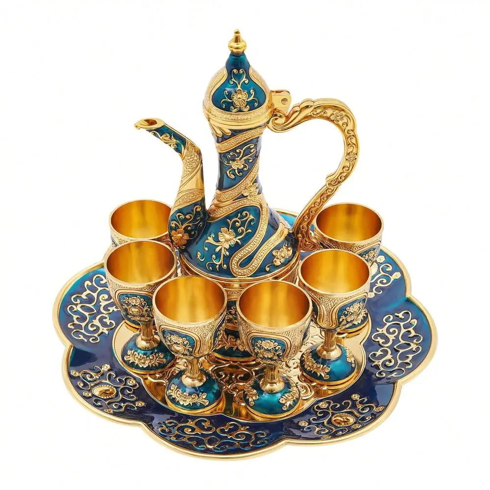 Vintage Turkish Coffee Tea Pot And Cups Set, Tea Service Set Zinc Alloy Coffee Tea Pot Set Including 1 Teapot 6 Cups 1 Tea Tray
Vintage Turkish Coffee Tea Pot And Cups Set, Tea Service Set Zinc Alloy Coffee Tea Pot Set Including 1 Teapot 6 Cups 1 Tea Tray