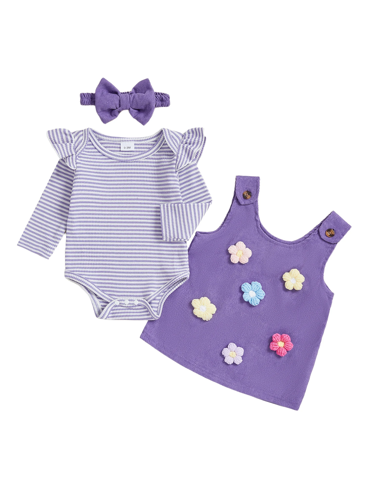 Adorable Baby Girl 3-Piece Outfit Set with Floral Romper Tutu Dress and Matching Headband for Fall Season
Adorable Baby Girl 3-Piece Outfit Set with Floral Romper Tutu Dress and Matching Headband for Fall Season