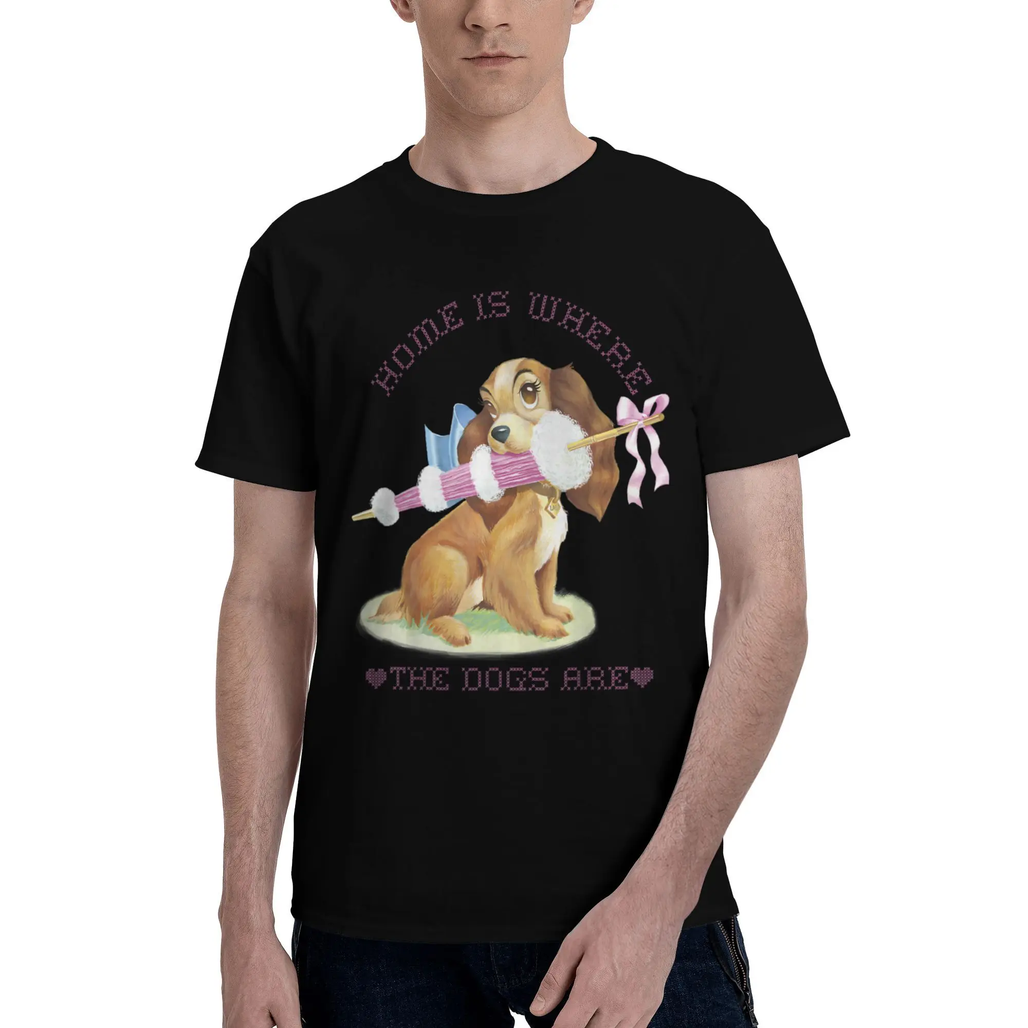 Printed Lady And The Tramp Lady Home Is Where The Dogs T Shirt for Men Women Pure Cotton Tee Shirt Short Sleeve Clothes
Printed Lady And The Tramp Lady Home Is Where The Dogs T Shirt for Men Women Pure Cotton Tee Shirt Short Sleeve Clothes