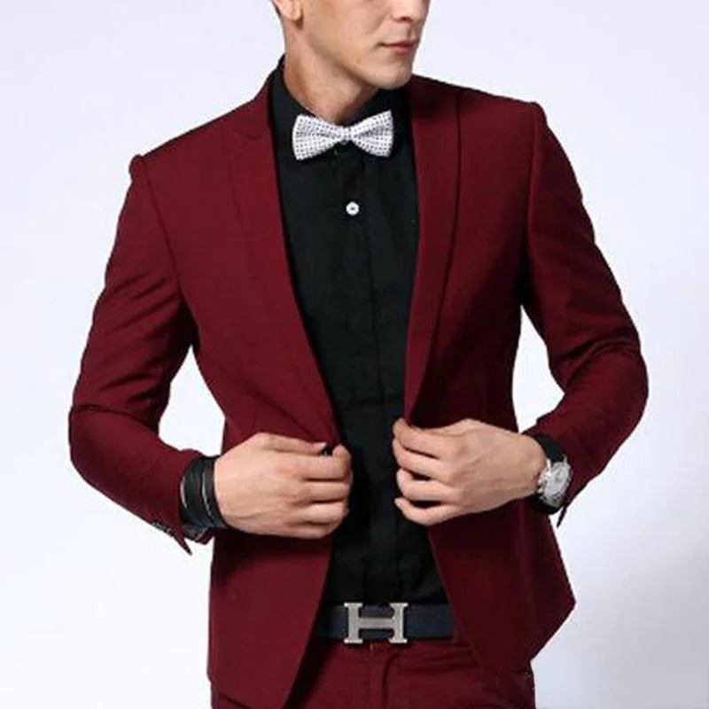 2022 Mens Suits 2 Piece Dark Red Evening Party Costume Homme Peaked Lapel Blazer Slim Fit Custom Made Mens Performance Suit
2022 Mens Suits 2 Piece Dark Red Evening Party Costume Homme Peaked Lapel Blazer Slim Fit Custom Made Mens Performance Suit
