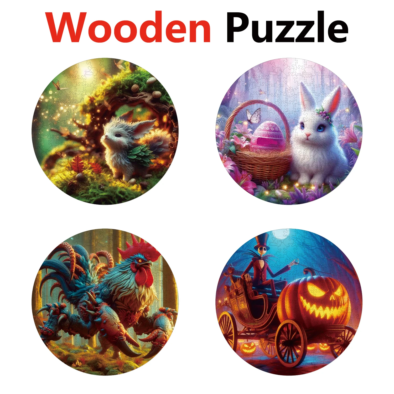 Rabbit Rooster Pumpkin Carriage Animal Puzzles High Quality Jigsaw Puzzle Wooden Puzzle Best Christmas Gift
Rabbit Rooster Pumpkin Carriage Animal Puzzles High Quality Jigsaw Puzzle Wooden Puzzle Best Christmas Gift