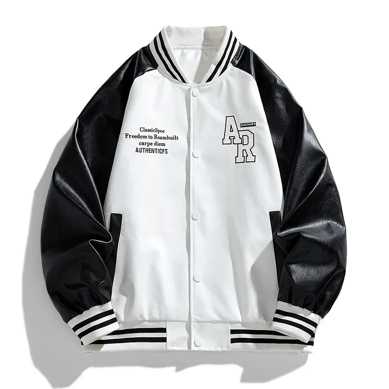 Осенне-зимняя кожаная бейсбольная куртка, мужская черно-белая модная повседневная облегающая куртка, красивая трендовая мужская кожаная куртка
Осенне-зимняя кожаная бейсбольная куртка, мужская черно-белая модная повседневная облегающая куртка, красивая трендовая мужская кожаная куртка