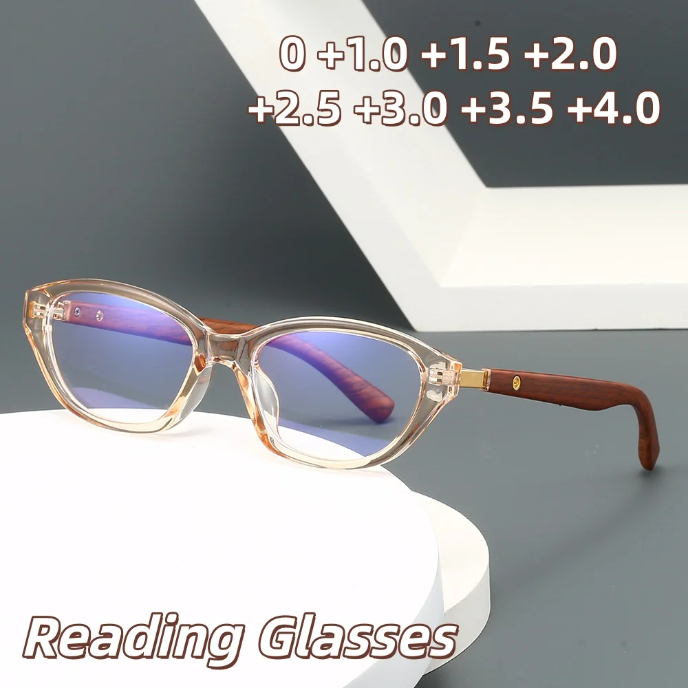 Stylish Wood-Look Cat-Eye Anti-Blue Light Presbyopia Glasses High-Definition Comfort Reading Glasses for Eye Protection Unisex
Stylish Wood-Look Cat-Eye Anti-Blue Light Presbyopia Glasses High-Definition Comfort Reading Glasses for Eye Protection Unisex