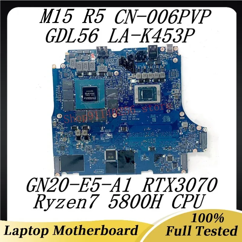 For DELL M15 R5 CN-006PVP 006PVP 06PVP Laptop Motherboard LA-K453P With Ryzen 7 5800H CPU GN20-E5-A1 RTX3070 100% Tested Good
For DELL M15 R5 CN-006PVP 006PVP 06PVP Laptop Motherboard LA-K453P With Ryzen 7 5800H CPU GN20-E5-A1 RTX3070 100% Tested Good
