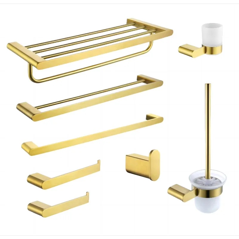 Gold Stainless Steel Bathroom Accessories Set 24 Inch Bath Towel Bar Toilet Paper Rack Towel Ring Towel Hook Wall Mount
Gold Stainless Steel Bathroom Accessories Set 24 Inch Bath Towel Bar Toilet Paper Rack Towel Ring Towel Hook Wall Mount