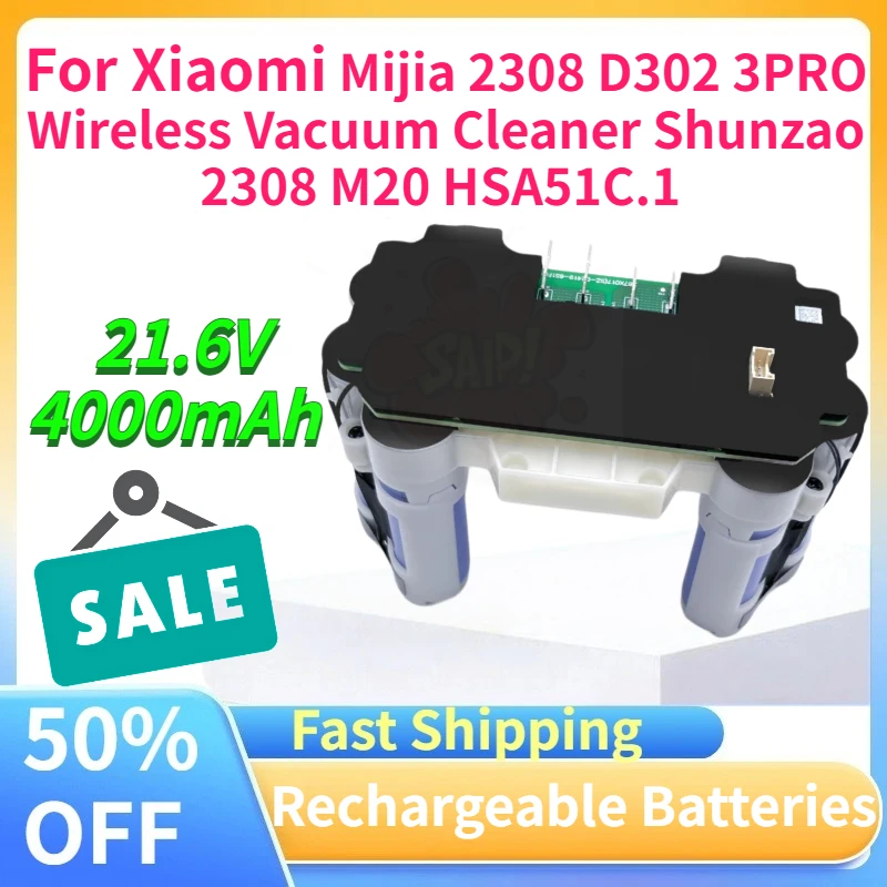 For Xiaomi Mijia 2308 D302 3PRO 4000mAh 21.6V Battery Wireless Vacuum Cleaner Shunzao 2308 M20 HSA51C.1 Floor Scrubber Batteries
For Xiaomi Mijia 2308 D302 3PRO 4000mAh 21.6V Battery Wireless Vacuum Cleaner Shunzao 2308 M20 HSA51C.1 Floor Scrubber Batteries