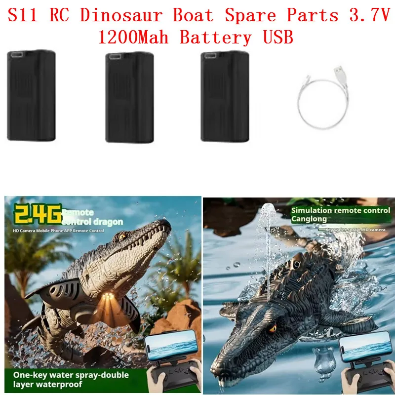 S11 Remote Control RC Dinosaur Boat Spare Parts Accessories 3.7V 1200Mah Battery USB Line for S11 Dinosaur Dragon Boat Parts
S11 Remote Control RC Dinosaur Boat Spare Parts Accessories 3.7V 1200Mah Battery USB Line for S11 Dinosaur Dragon Boat Parts