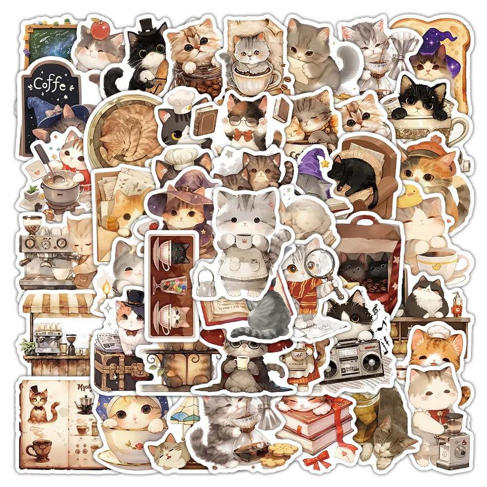 10/30/54pcs Cute Cartoon Coffee Cat Stickers Aesthetic Graffiti Decals for Kid Toy DIY Laptop Suitcase Phone Kawaii Sticker Gift
10/30/54pcs Cute Cartoon Coffee Cat Stickers Aesthetic Graffiti Decals for Kid Toy DIY Laptop Suitcase Phone Kawaii Sticker Gift