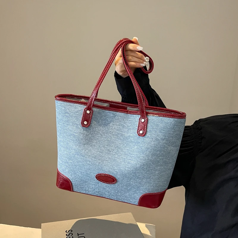 Student Classroom Large Capacity Tote Bag Women's Korean Fashion Denim Casual Underarm Bag 2024 Commuter Shoulder Bag
Student Classroom Large Capacity Tote Bag Women's Korean Fashion Denim Casual Underarm Bag 2024 Commuter Shoulder Bag