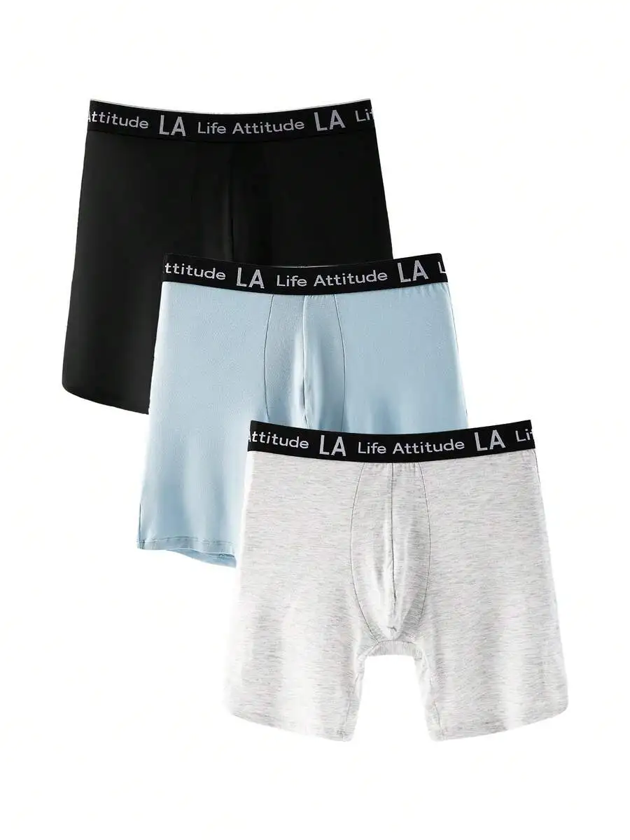 3pcs Mens Comfortable Slim Fit Boxer Shorts With Letter Waistband
3pcs Mens Comfortable Slim Fit Boxer Shorts With Letter Waistband