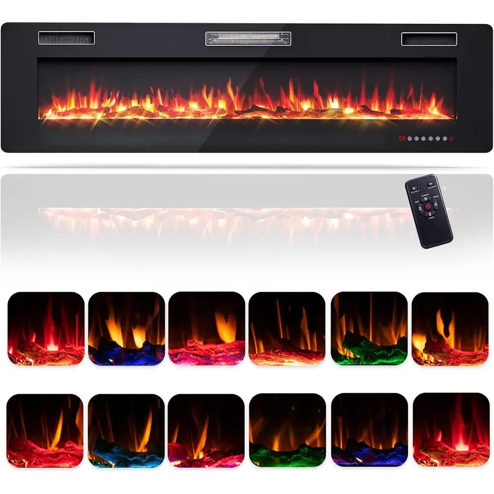 68 Wall-Mounted Electric Fireplace - Remote Control, 1-8H Timer, Touch Screen, 12 Flame Options, 5 Heat Levels, 750/1500W
68 Wall-Mounted Electric Fireplace - Remote Control, 1-8H Timer, Touch Screen, 12 Flame Options, 5 Heat Levels, 750/1500W