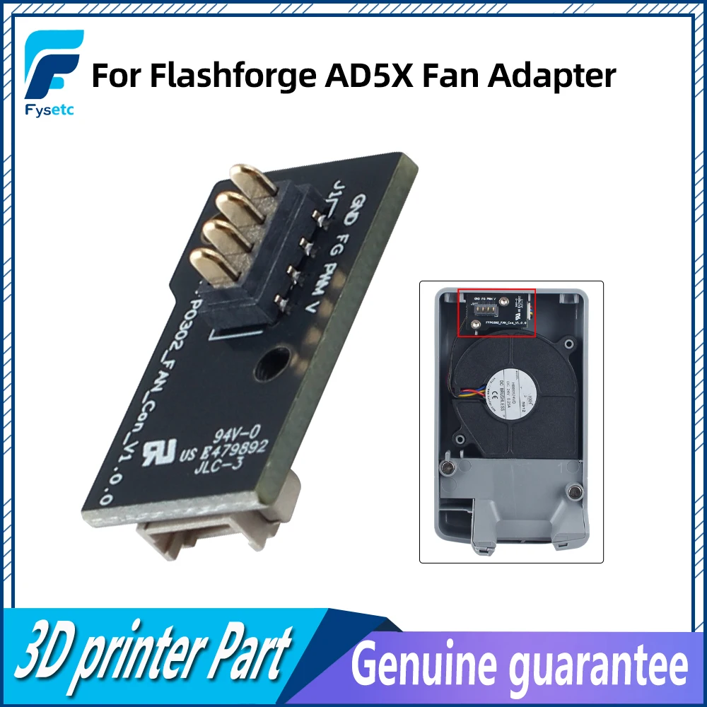 For Flashforge AD5X Fan Adapter Simplify Wiring And Facilitate Maintenance Fan Adapter For Flashforge AD5X 3D Printer Parts
For Flashforge AD5X Fan Adapter Simplify Wiring And Facilitate Maintenance Fan Adapter For Flashforge AD5X 3D Printer Parts