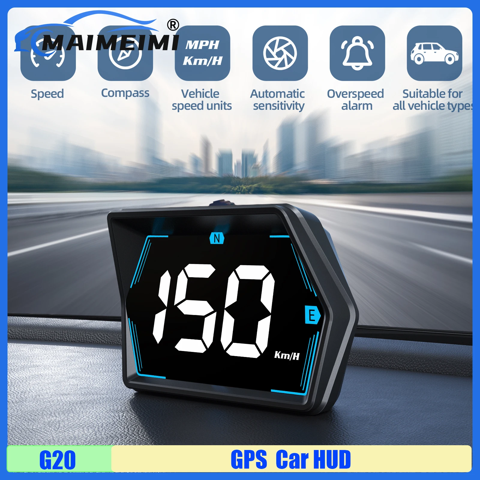 MAIMEIMI G20 HUD Автомобильный цифровой GPS-спидометр KMH,MPH Компас с сигнализацией превышения скорости Большой шрифт для всех автомобилей Электронные аксессуары
MAIMEIMI G20 HUD Автомобильный цифровой GPS-спидометр KMH,MPH Компас с сигнализацией превышения скорости Большой шрифт для всех автомобилей Электронные аксессуары