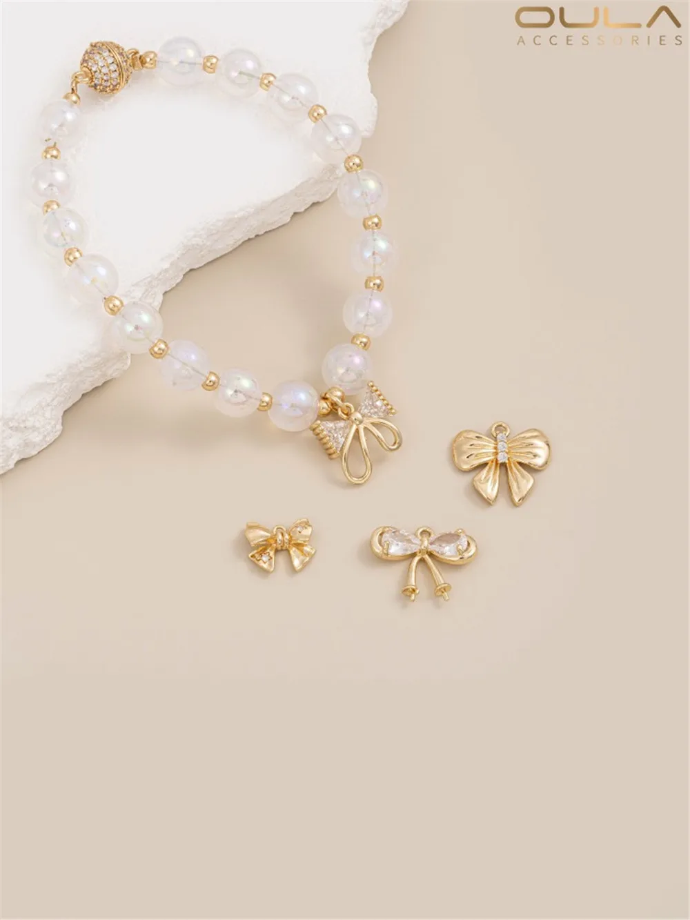 14K Gold-Color Plated Inset Zircon Bow Pendant Handmade Diy Fashion Pendant Earrings Bracelet Jewelry Hanging
14K Gold-Color Plated Inset Zircon Bow Pendant Handmade Diy Fashion Pendant Earrings Bracelet Jewelry Hanging