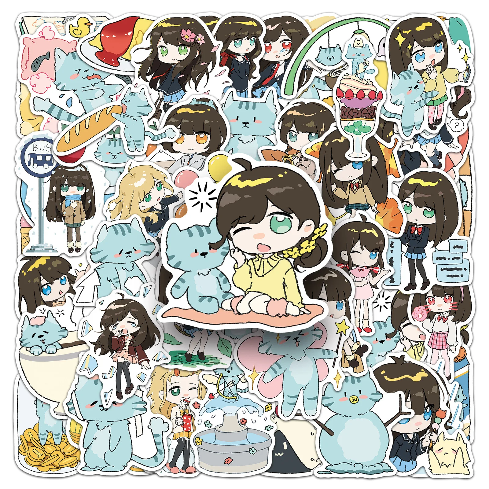 50PCS Cute Anime Girl and Cat Stickers Kawaii Chibi Girl Cat DIY Decorable Diary Phone Case iPad Waterproof Stickers Kids Toy
50PCS Cute Anime Girl and Cat Stickers Kawaii Chibi Girl Cat DIY Decorable Diary Phone Case iPad Waterproof Stickers Kids Toy