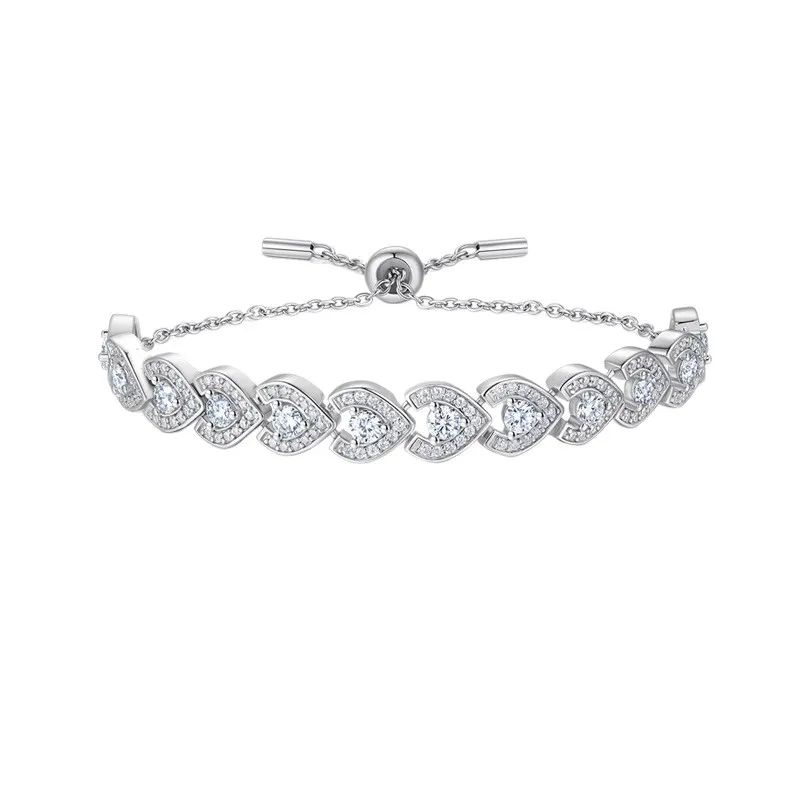 Heart Halo Adjustable Bracelet 925 Silver Sparkling Jewelry Exquisite Luxury Gift for Her Wedding Party Anniversary
Heart Halo Adjustable Bracelet 925 Silver Sparkling Jewelry Exquisite Luxury Gift for Her Wedding Party Anniversary