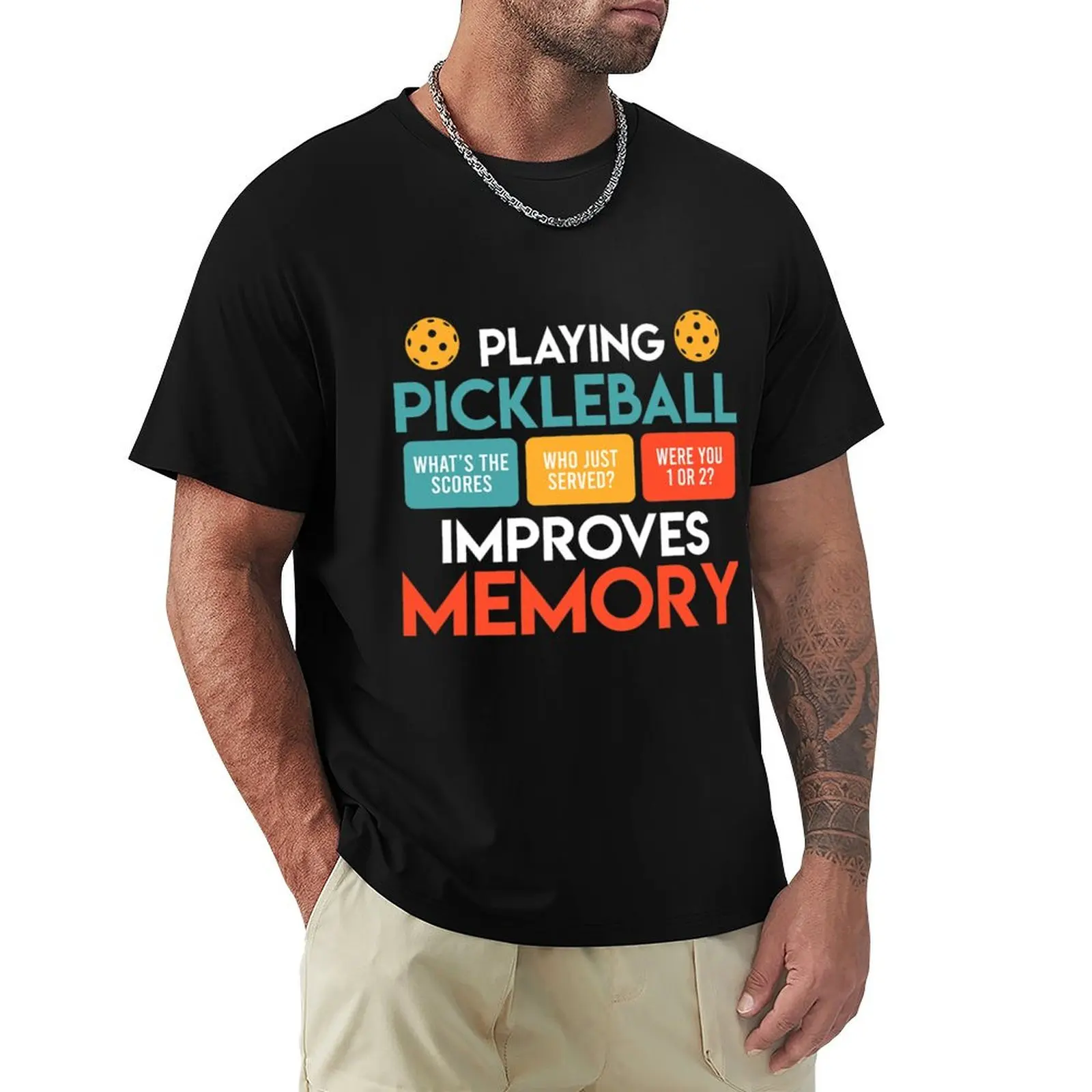 Playing Pickleball improves memory Pickleball T-Shirt Work Daily Short Sleeve Top
Playing Pickleball improves memory Pickleball T-Shirt Work Daily Short Sleeve Top