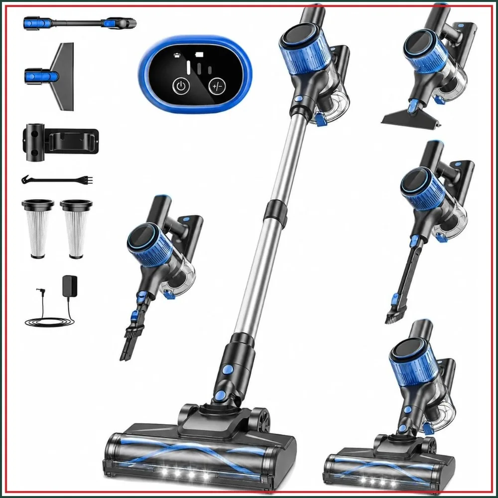 8-in-1 Cordless Vacuum, 45KPA Suction, 45Min Runtime, LED Display, Detachable Battery for Hard Floor Carpet Pet Hair
8-in-1 Cordless Vacuum, 45KPA Suction, 45Min Runtime, LED Display, Detachable Battery for Hard Floor Carpet Pet Hair
