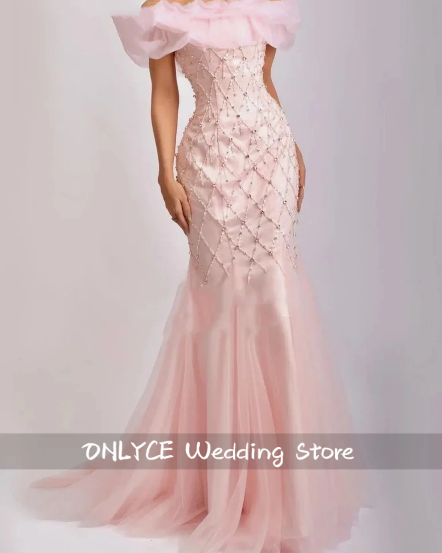 Sweet Pink Off Shoulder Beaded Tassel Luxury Women Evening Dresses 2025 Dubai Long Tulle Train Party Gown Vestidos Customized
Sweet Pink Off Shoulder Beaded Tassel Luxury Women Evening Dresses 2025 Dubai Long Tulle Train Party Gown Vestidos Customized