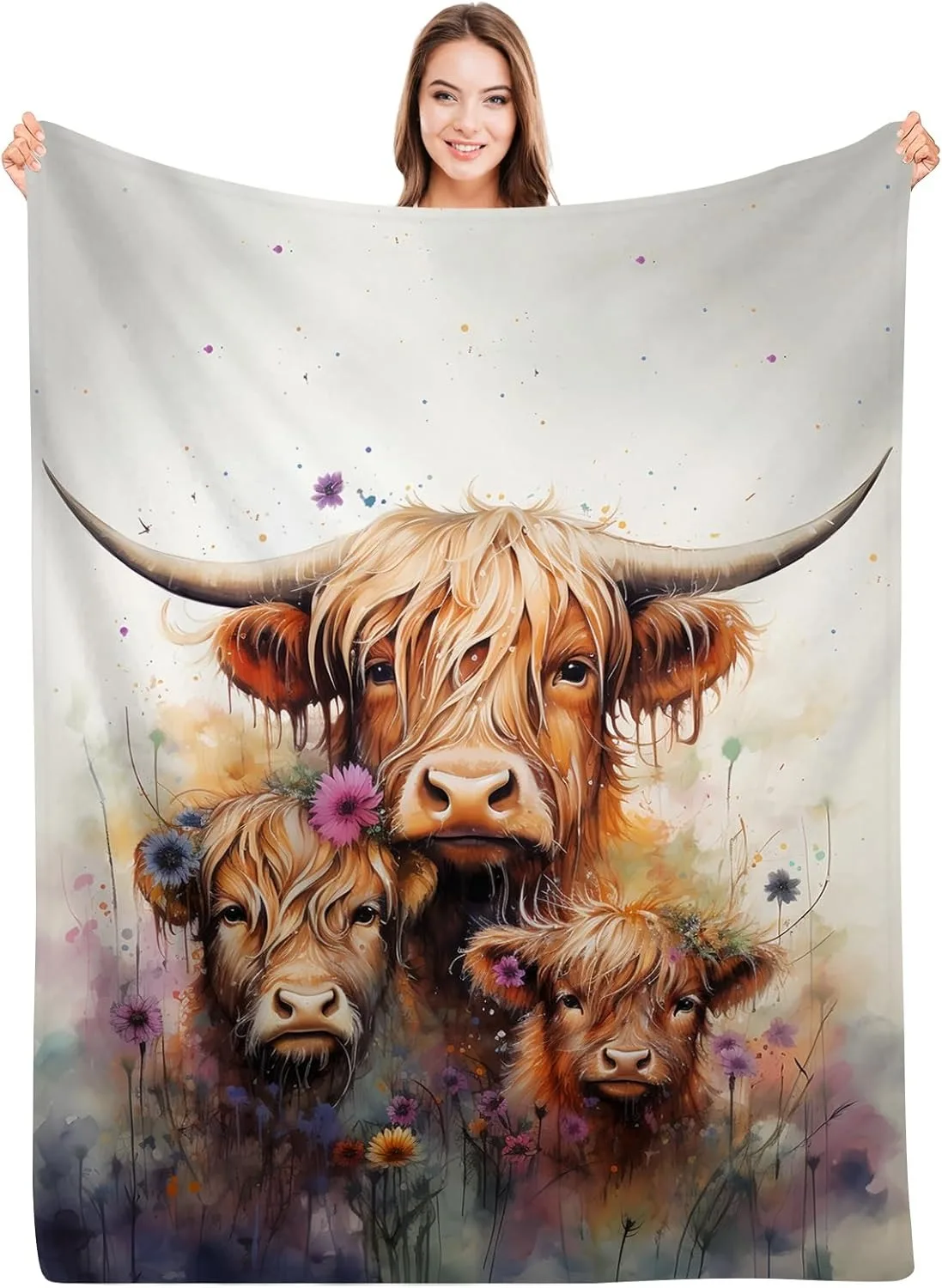 1PC Cute Highland Cow Blanket Family Flannel Throw Blanket Watercolor Floral Animals Print Blankets Gifts for Women Men Girls
1PC Cute Highland Cow Blanket Family Flannel Throw Blanket Watercolor Floral Animals Print Blankets Gifts for Women Men Girls