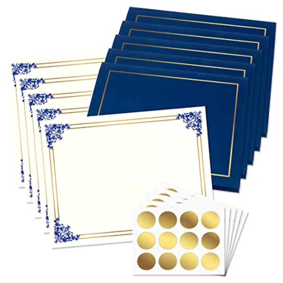 Empire and Award Certificate Collection - Includes 25 Certificate Papers White/ 25 Heavy Linen Folders (/) 36 Foil Seals Laser
Empire and Award Certificate Collection - Includes 25 Certificate Papers White/ 25 Heavy Linen Folders (/) 36 Foil Seals Laser