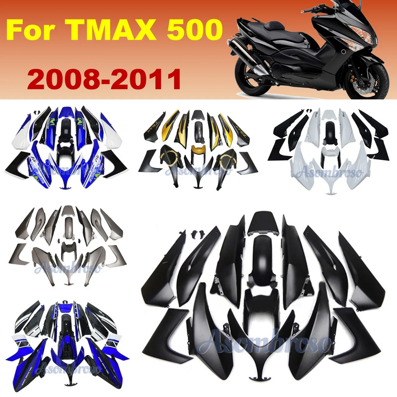 Custom Fairing Kit fit for TMAX 500 2008 2009 2010 2011 T-MAX500 08-11 High Quality ABS Injection Full Bodywork Replacement
Custom Fairing Kit fit for TMAX 500 2008 2009 2010 2011 T-MAX500 08-11 High Quality ABS Injection Full Bodywork Replacement
