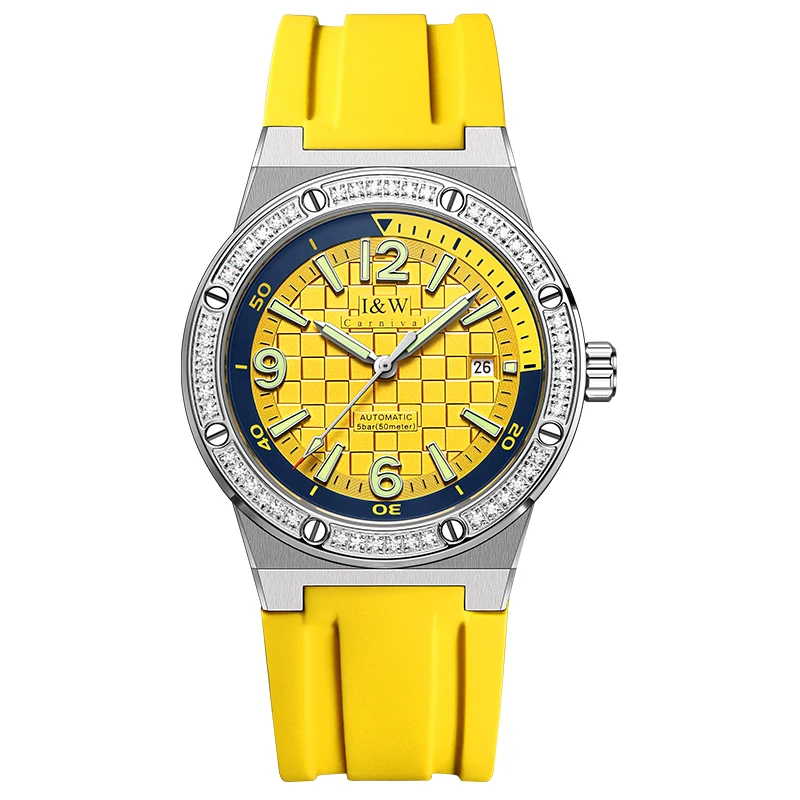 I&W Men Automatic Watch 42mm Luxury Mechanical Wristwatch Sapphire Luminous 50m Waterproof Rubber Strap Miyota 8215 Zircon Bezel
I&W Men Automatic Watch 42mm Luxury Mechanical Wristwatch Sapphire Luminous 50m Waterproof Rubber Strap Miyota 8215 Zircon Bezel