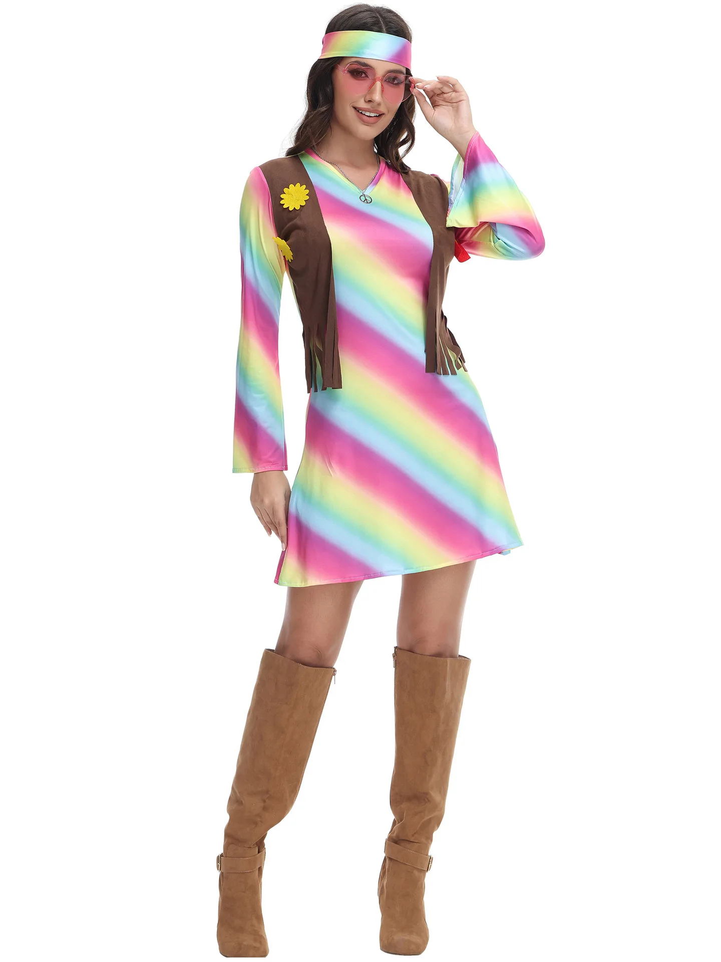 MXL Retro 70s Disco Hippie Costume for Music Festival Party Halloween Stage Performance Women's Ethnic Wear Fashionable Outfit
MXL Retro 70s Disco Hippie Costume for Music Festival Party Halloween Stage Performance Women's Ethnic Wear Fashionable Outfit