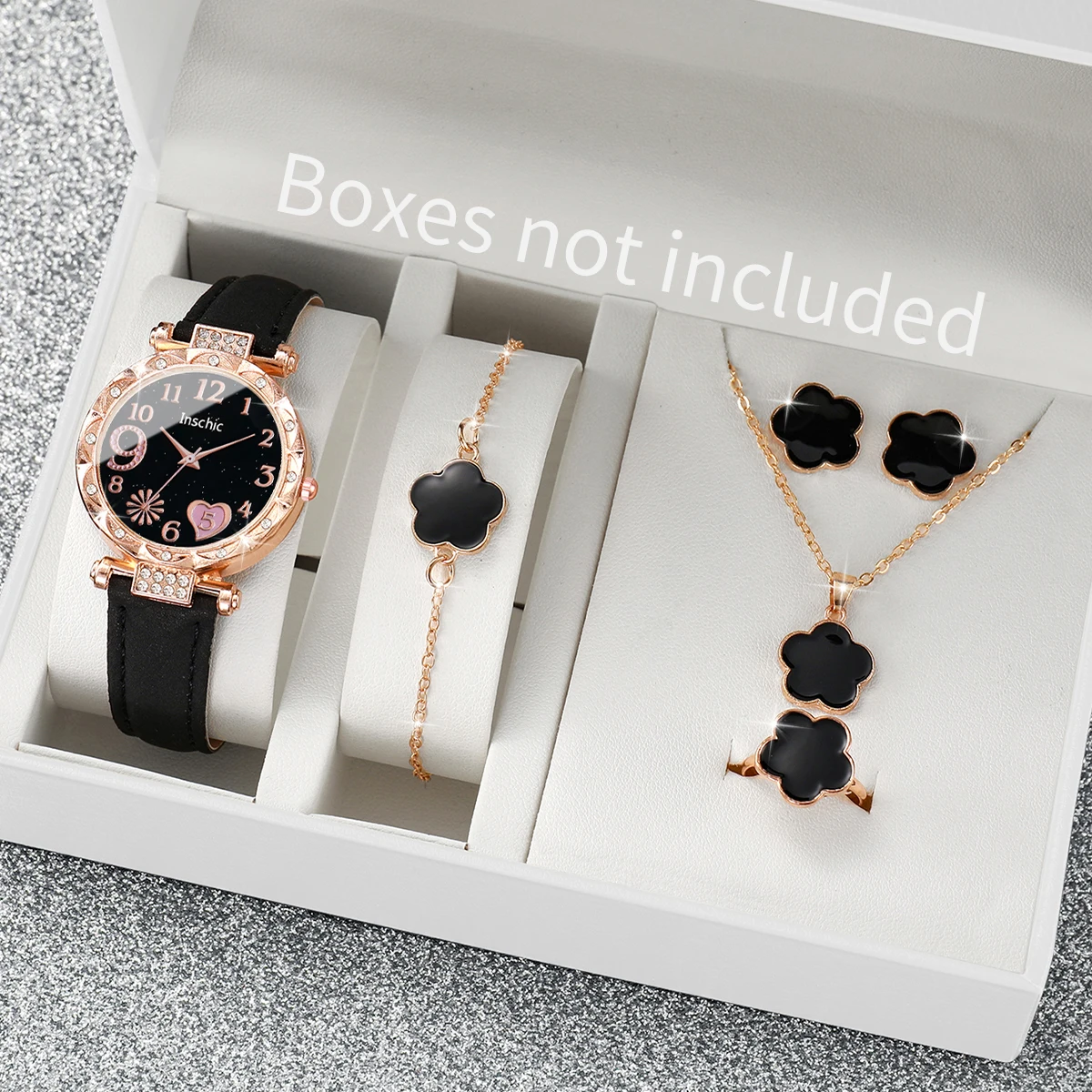 6PCS Women Watches Fashion Heart Dial Ladies Leather Band Quartz Watch Jewelry Set Reloj Mujer(Without Box)
6PCS Women Watches Fashion Heart Dial Ladies Leather Band Quartz Watch Jewelry Set Reloj Mujer(Without Box)