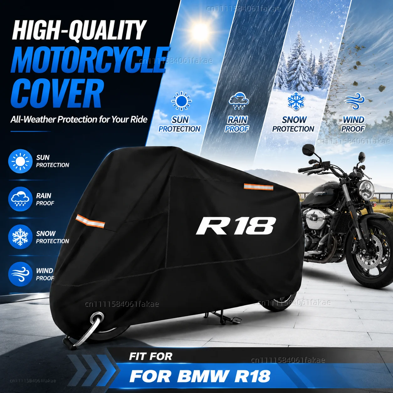 Motorcycle Cover Waterproof Outdoor All Season Dustproof UV Protective Moto Scooter Rain Cover FOR BMW R18 2020-2026
Motorcycle Cover Waterproof Outdoor All Season Dustproof UV Protective Moto Scooter Rain Cover FOR BMW R18 2020-2026