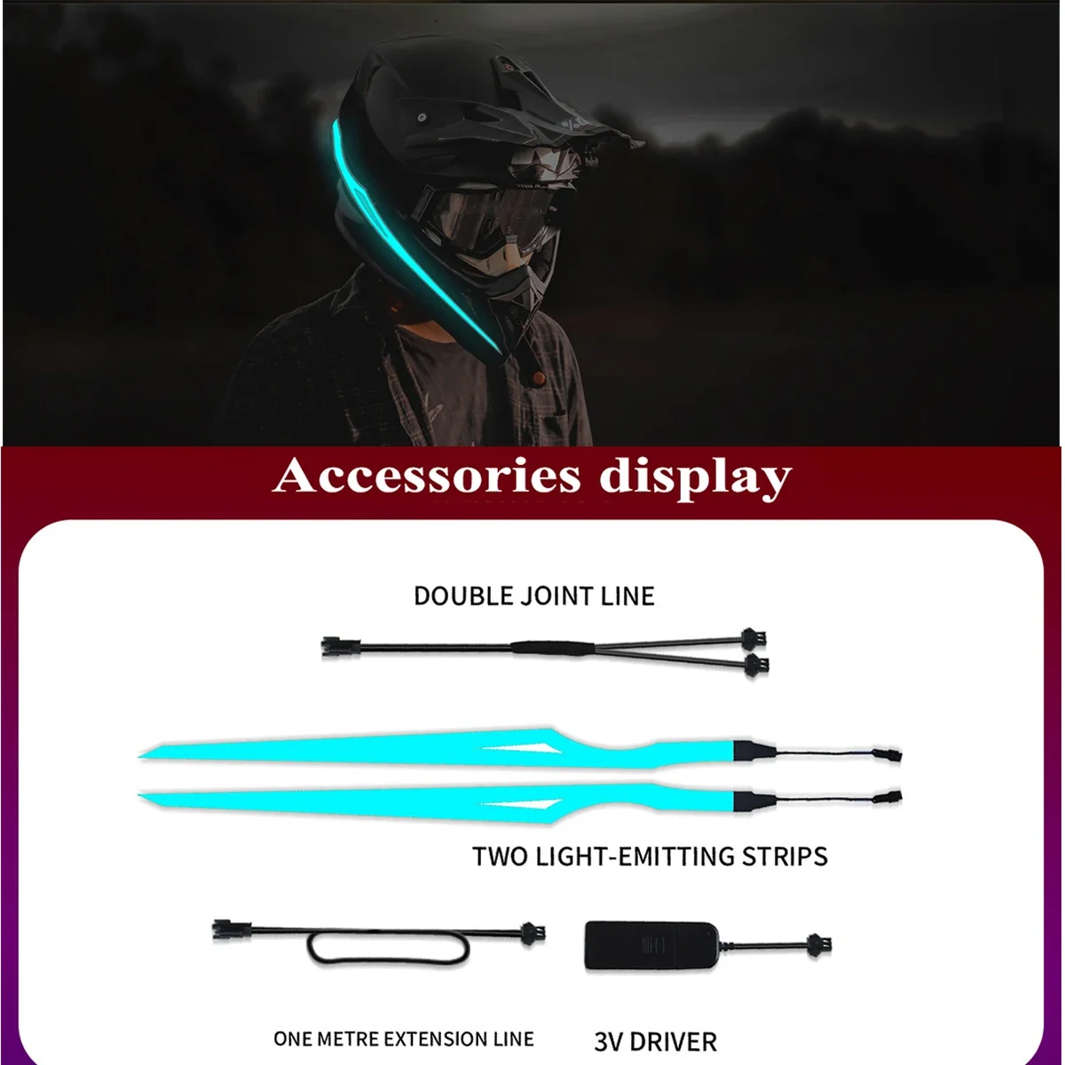 Motorcycle Helmet Decoration LED Light Warning Strip with Multicolor Reflective Lights Light Film DIY Helmet Strip Accessories
Motorcycle Helmet Decoration LED Light Warning Strip with Multicolor Reflective Lights Light Film DIY Helmet Strip Accessories