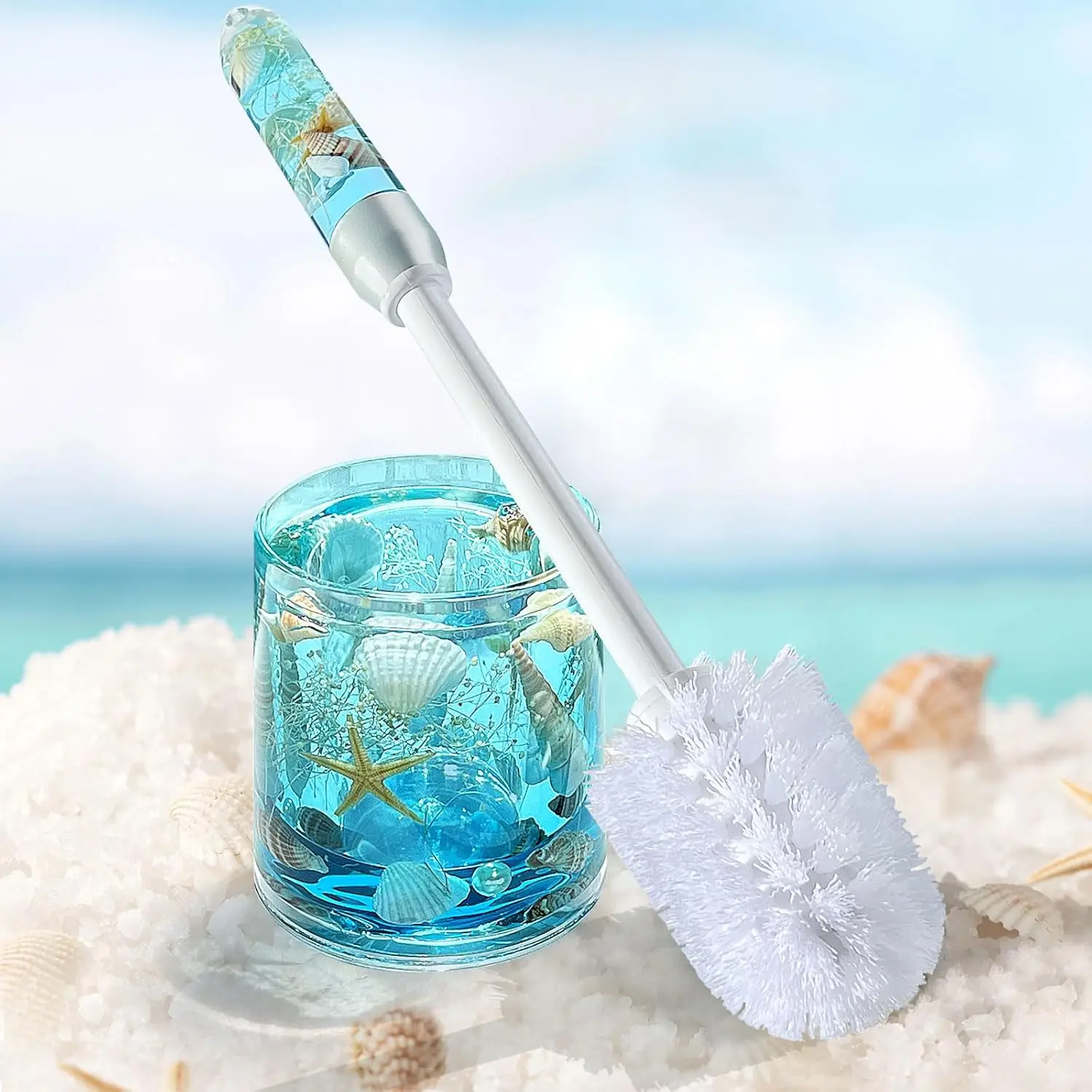 Acrylic Toilet Brush & Holder, Seashell Design, Compact & Drip-Proof, Space-Saving, Easy Assembly, Deep Clean, Blue
Acrylic Toilet Brush & Holder, Seashell Design, Compact & Drip-Proof, Space-Saving, Easy Assembly, Deep Clean, Blue